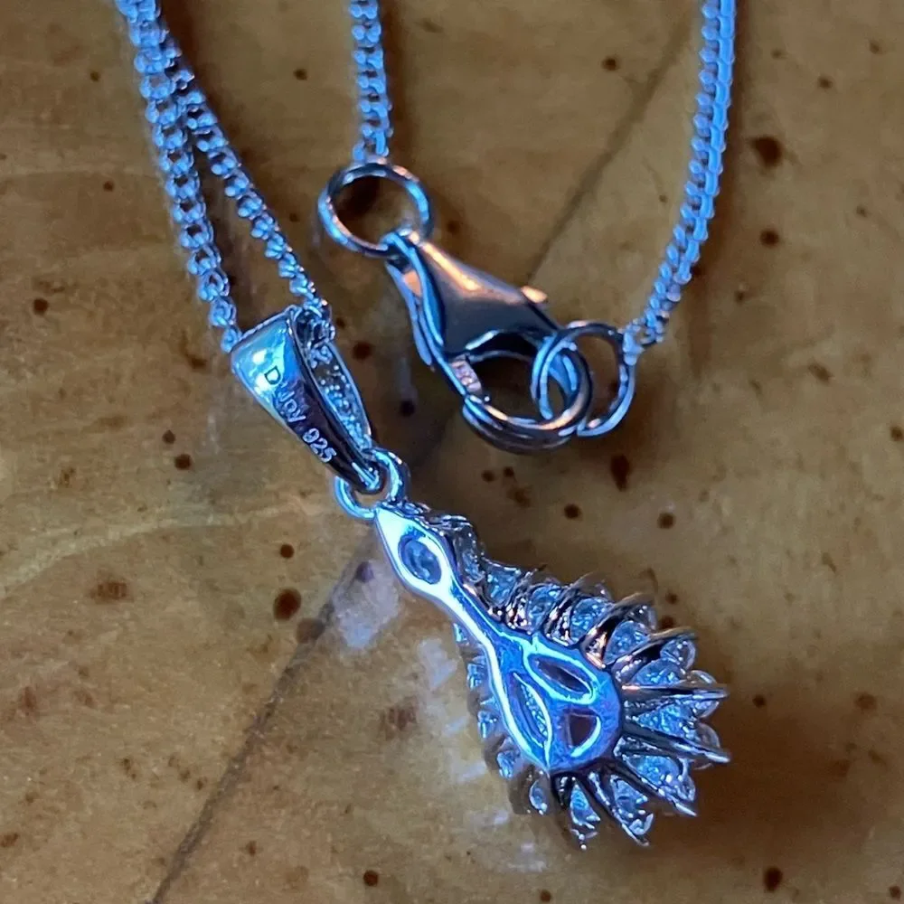 Natural Tanzanite Sterling Silver Necklace